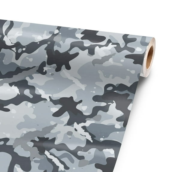 Gray Camouflage 120” x 52” Vinyl Wrap Sheet for large or custom items | 3M wrap DIY to custom gear of all types and sizes, including vehicles, boats, appliances, furniture, atv’s, golf