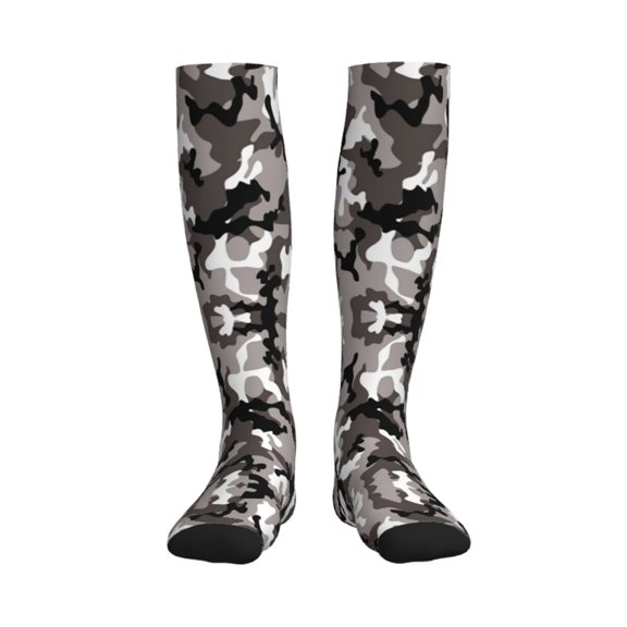 Gray Camouflage Compression Socks Best Support for Women Men Athletic Running Cycling