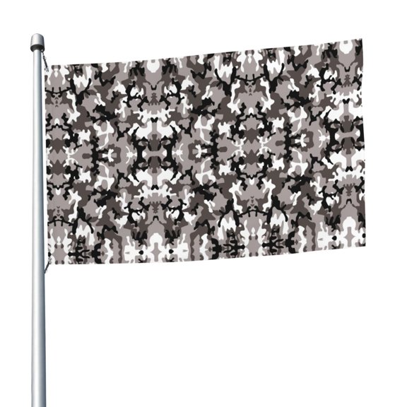 Gray Camouflage Flag 5x8 Ft Print Vivid Color Outdoors Indoors Light-Weight Polyester Flags