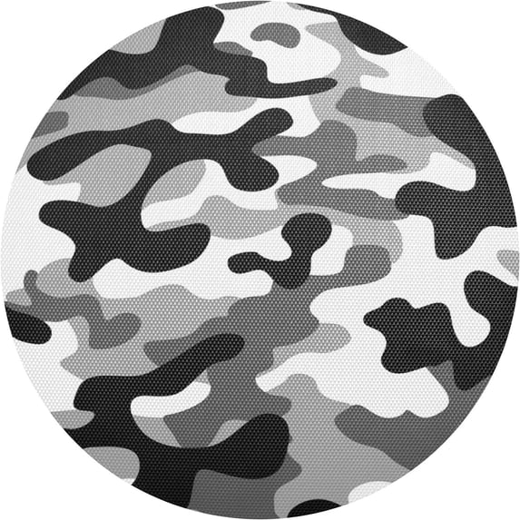 Gray Camouflage Placemats Round Table Mats Non-Slip Washable Heat Resistant Kitchen Place Mat for Home Dining Coffee Tabletop (6PCS) Home Decor