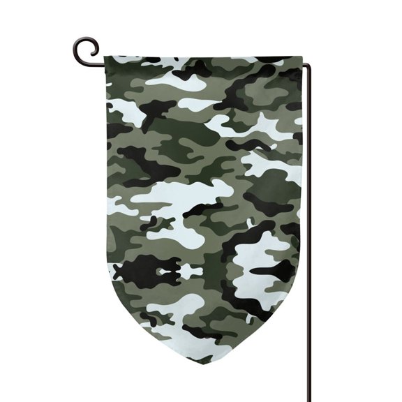 Gray Camouflage Print Garden Flag Double Sided Small Flag Yard Home Decorative Flags Banner 12.5 x 18 Inch Fillet