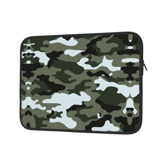 Gray Camouflage Print Laptop Sleeve Bag Shock Resistant Neoprene Notebook Protective Bag Carrying Case 15 inch