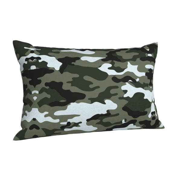 Gray Camouflage Print Throw Pillow Cushion Cover Decorative Rectangle Pillow Case 14"x20"
