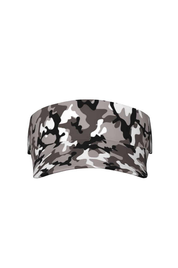Gray Camouflage Sports Sun Visor Hats Adjustable Sun Visor Caps For Women And Men