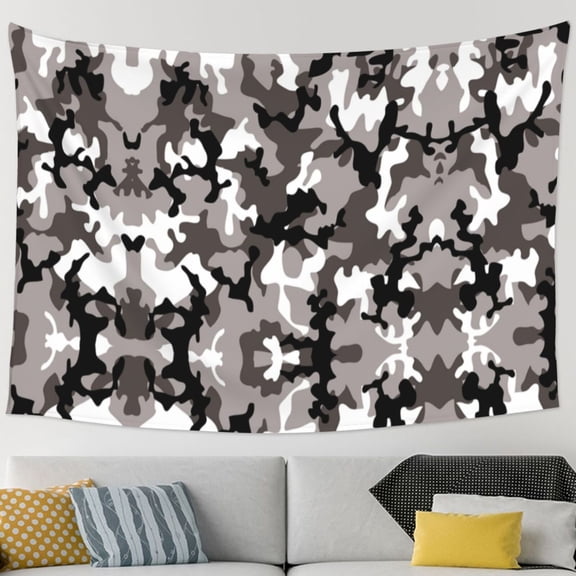 Gray Camouflage Tapestry Wall Hanging Tapestry For Bedroom Living Room Dorm (60 * 90 Inches)