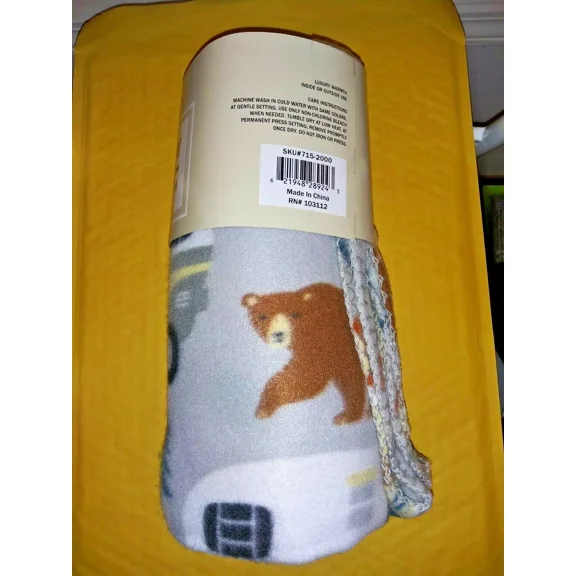Gray Camping Rv / Bears Theme Polar Blanket 50"X 60" By Manhattan Heights