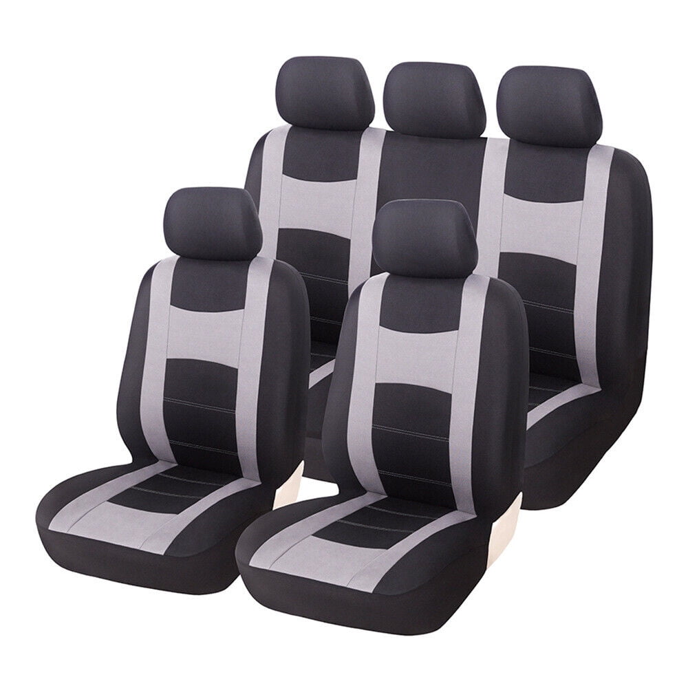 Gray Car Seat Covers Full Set, Includes Front Seat Covers and Rear