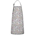 thumbnail image 1 of Gray Cartoon Winged Unicorn Floral Book Apron-Garden Aprons for Women with Pockets-Cotton Linen Waterproof Kitchen Cooking Gardening Aprons Adjustable for Kitchen,Cooking,BBQ and Salon 33x27 Inch, 1 of 7