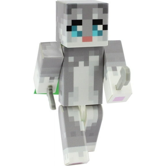 Gray Cat Action Figure Toy, 4 Inch Custom Series Figurines by EnderToys