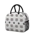thumbnail image 1 of Gray Cat and Dog Paw Print Insulated Leakproof Lunch Box for Work, Lunch Bag for Women Men, Loncheras Para Mujer for Beach Travel Picnic Camping, 1 of 1