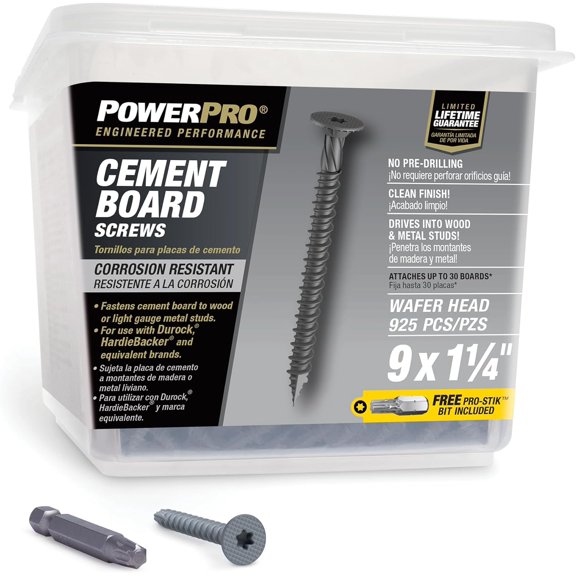 Gray Ceramic Wafer-Head Cement Board Screws (#9 x 1-1/4")