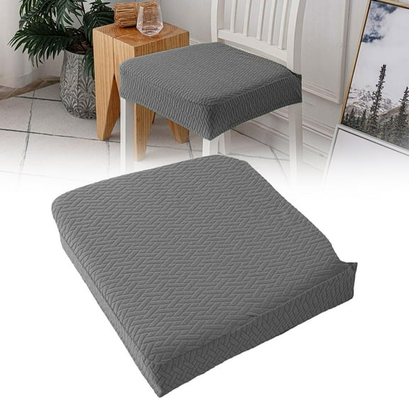 Gray Chair Covers, Dining Chair Seat Covers, Removable Dining Kitchen Chair Cover, Stretch Dining Room Chair Seat Covers, 1Pcs Heavy Weight Cotton Elastic Chair Cover