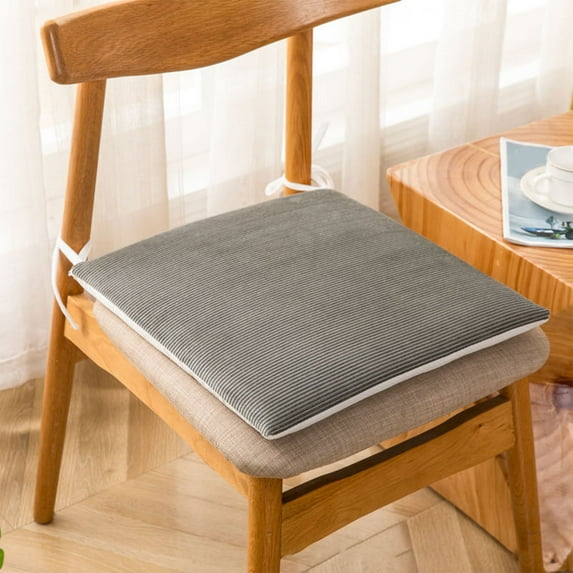 Gray Chair Pad 18x18 Inches Soft Polyester Office Chair Cushion for Long Sitting Comfort, Home Use Seat Pad with Plush Texture and Easy Care