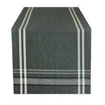 Gray Chambray French Stripe Table Runner 14x108