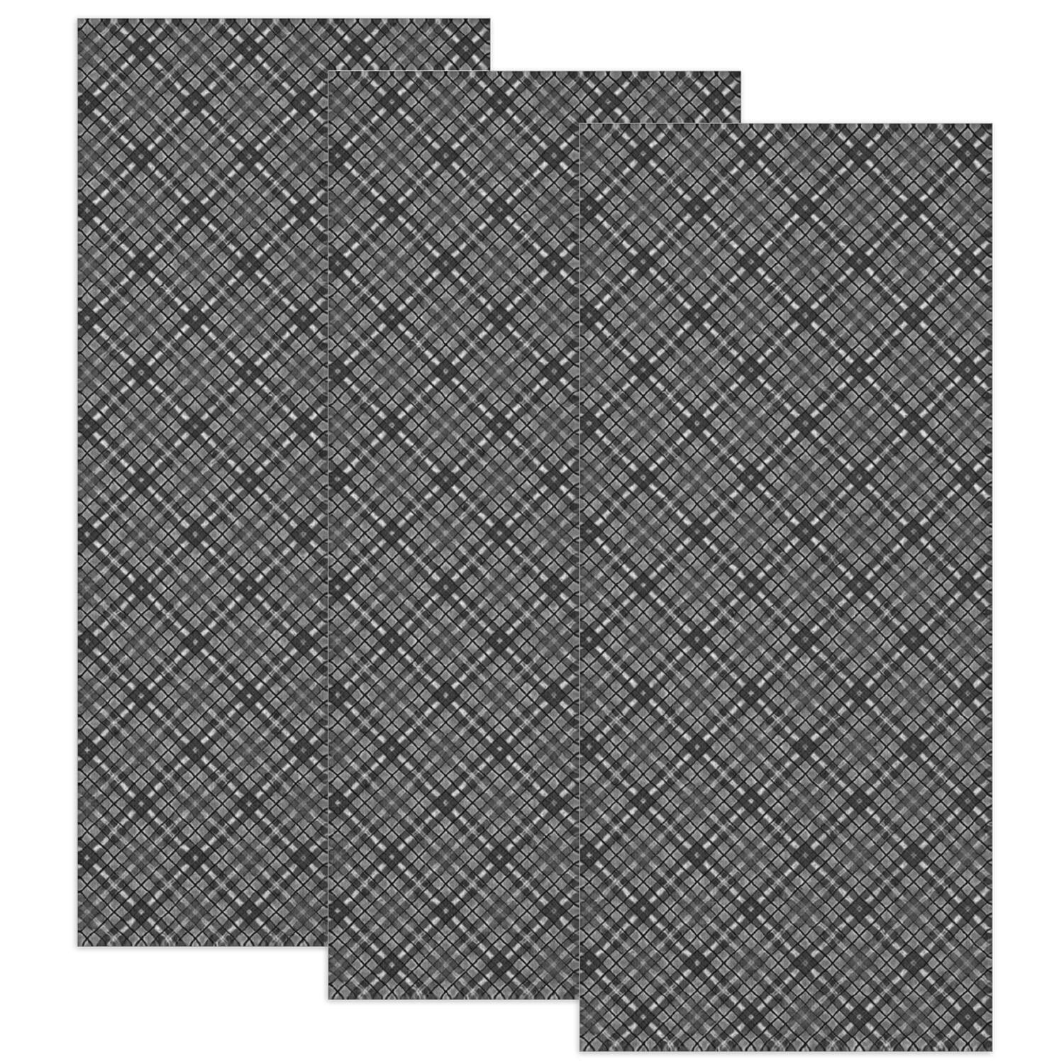 Gray Checkered Pattern 3 Pack Microfiber Multipurpose Towels, All ...