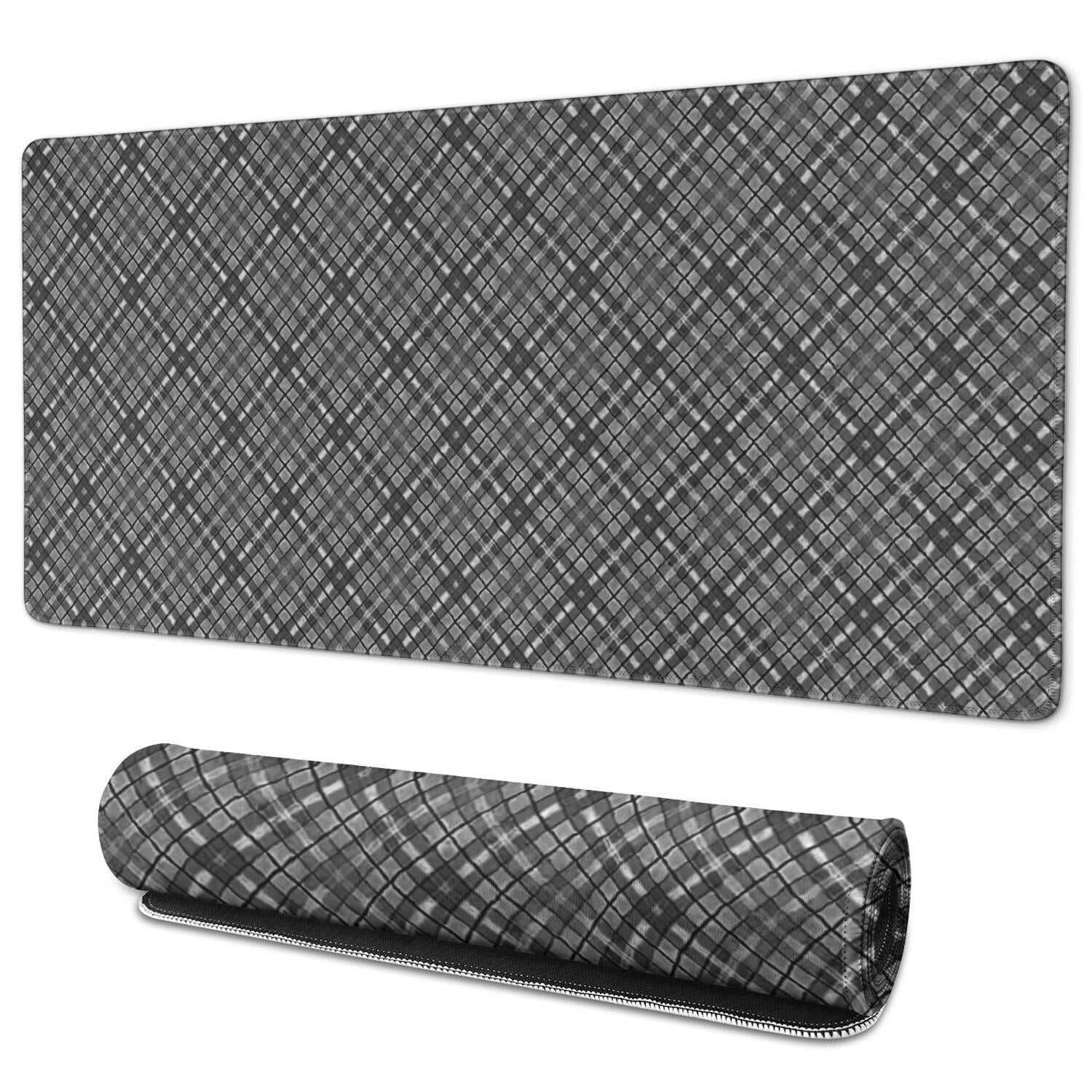 Gray Checkered Pattern Extended Large Mouse Pad, Desk Protector Mat ...