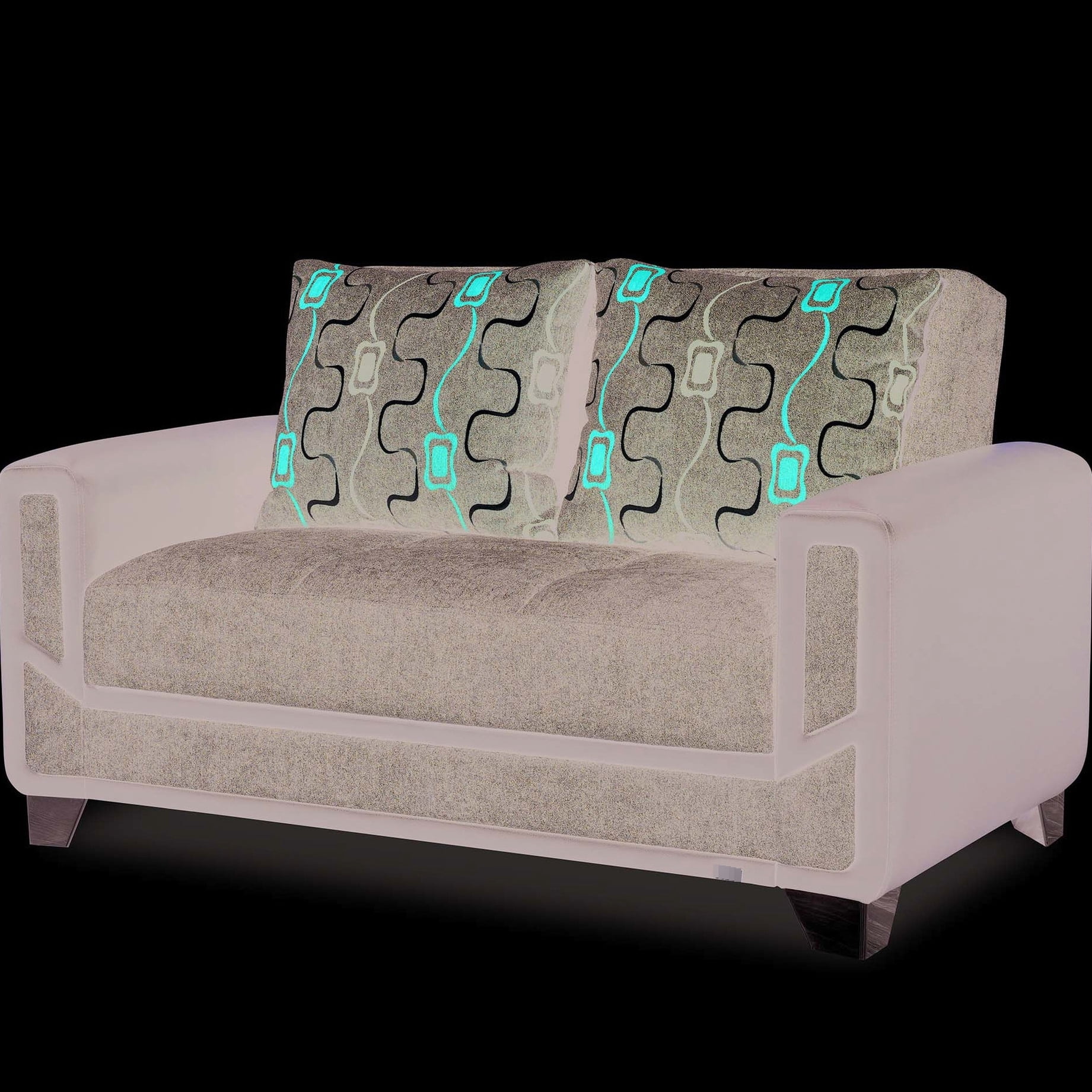 Picture Idea: Gray Chenille Convertible To Sleeper With Storage