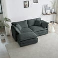 thumbnail image 1 of 2 Seater L-Shaped Sectional with Ottoman - Sturdy Frame & Customizable Placement of Pillows, 1 of 13