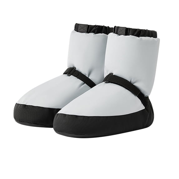 Gray Children'S Straps Shoes With Dance Warmth And Soft Sole, Designed For Training And Practice Wear