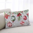 thumbnail image 1 of Gray Christmas Balls Throw Pillow Covers, Red Green Xmas Botanical Snowflake Soft Breathable Pillow Cases with Zipper for Sleeping, King Size Pillowcases for Couch Bed Sofa Chair 20x36 Inches, 1 of 6