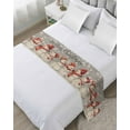 thumbnail image 1 of Gray Christmas Bed Runner for King Size Bed, Snowman Xmas Snowflake Rustic Bedspread Protector Slipcover Bed Scarf for Foot Bed Runners & Scarves for Bedroom Hotel Wedding Room 102x20 Inches, 1 of 6
