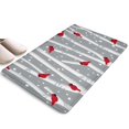 thumbnail image 1 of Gray Christmas Cardinal Bird Pattern Flannel Non Slip Door Rugs,Washable Door Mats Indoor,Decorative Door Mats,Dirt-Resistant and Absorbent Doormat for Entrance,Bedroom,Kitchen,Bathroom,31.5"x17", 1 of 4