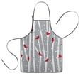 thumbnail image 1 of Gray Christmas Cardinal Bird Pattern Kids Aprons for Girls and Boys,Adjustable Neck Strap Toddler Aprons for Kids Cooking Baking, 1 of 7