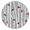 thumbnail image 1 of Gray Christmas Cardinal Bird Pattern Round Fitted Tablecloth with Elastic Edge,Dining Table Cover Waterproof,Outdoor Round Tablecloth for Camping,Dining,Indoor and Outdoor, 1 of 7