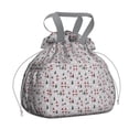 thumbnail image 1 of Gray Christmas Gnome and Tree Pattern Drawstring Lunch Bag Women - Drawstring Lunch Bag Insulated for Work Office - Stain-Resistant Large Lunchbags for Women with Multi-Pockets, 1 of 6