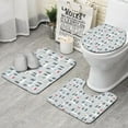 thumbnail image 1 of Gray Christmas House and Tree Pattern Bathroom Rugs Sets 3 Piece,Toilet Cover Set,Absorbent Non Slip Bathroom Mats Sets with U-Shaped Contour Rug Toilet Rug Set, 1 of 5