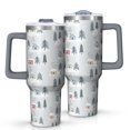 thumbnail image 1 of Gray Christmas House and Tree Pattern Tumbler with Handle and Lid,40oz Double Wall Vacuum Insulated Tumbler,Cups Gift for Women and Men, 1 of 7
