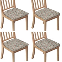 Gray Christmas Icon Seat Covers for Dining Room Chairs Set Of 4,Stretch Printed Washable Chair Seat Cover with Elastic Ties and Button,Removable Waterproof Couch Cushion Covers