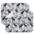 thumbnail image 1 of Gray Christmas Moose and Tree Pattern Dish Drying Mat for Kitchen 1 Pack, Ultra Absorbent Microfiber Dishes Drainer Mats,18x24in(46x61cm), 1 of 4