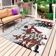 thumbnail image 1 of Gray Christmas Outdoor Rug for Patio/Deck/Porch, Non-Slip Large Area Rug 6 x 9 Ft, Snowman Snowflake Xmas Tree Indoor Outdoor Rugs Washable Area Rugs, Reversible Camping Rug Carpet Runner, 1 of 8