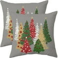 thumbnail image 1 of Gray Christmas Pillowcase, 18x18 Christmas Tree Print Decorative Throw Pillow, Outdoor Farmhouse Holiday Decor Pillowcase, Cushion Cover Decor, Suitable for Home Sofa Beds (2-Pack), 1 of 11