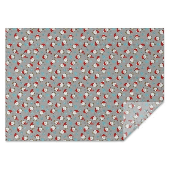 Gray Christmas Santa Pattern Rectangle Tablecloth 60"x84",Waterproof Polyester Rectangle Table Cloth, Wipeable Spillproof Polyester Tablecloth for Dining, Camping, Indoor and Outdoor