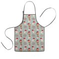 thumbnail image 1 of Gray Christmas Santa and Reindeer Pattern Kids Aprons for Girls and Boys,Adjustable Neck Strap Toddler Aprons for Kids Cooking Baking, 1 of 7