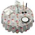 thumbnail image 1 of Gray Christmas Santa and Reindeer Pattern Round Tablecloth 60"x60",Wrinkle Wipeable Table Cloth for Kitchen Dining Room Picnic Patio Party, 1 of 6
