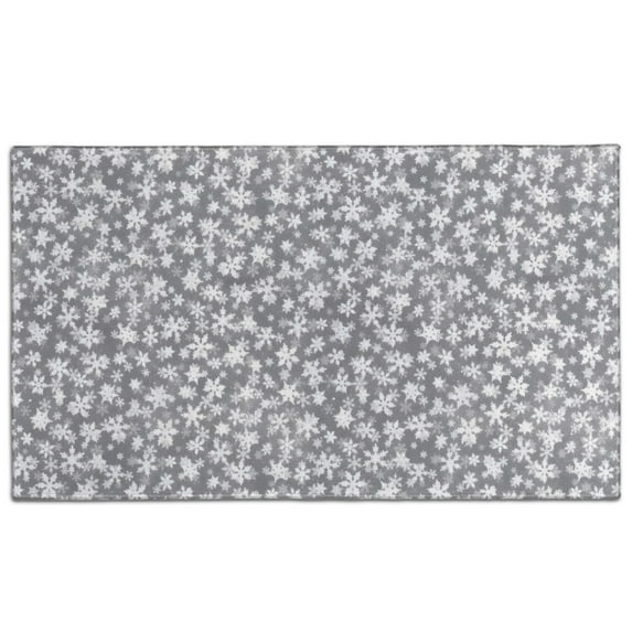 Gray Christmas Snowflake Pattern Door Rugs,Washable Non Slip Door Mats Indoor,Decorative Door Mats,Entry Mat Indoor for Entrance,Bedroom,Kitchen,Bathroom,17"x30"