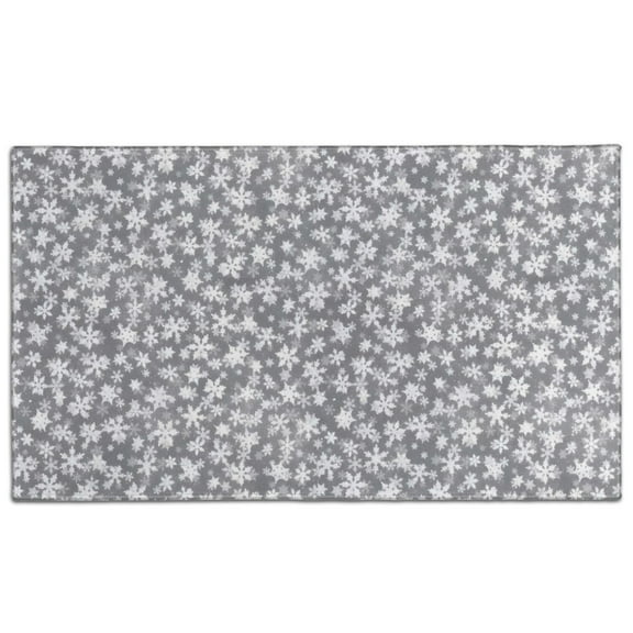 Gray Christmas Snowflake Pattern Door Rugs,Washable Non Slip Door Mats Indoor,Decorative Door Mats,Entry Mat Indoor for Entrance,Bedroom,Kitchen,Bathroom,17"x30"