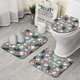 thumbnail image 1 of Gray Christmas Snowman Pattern Bathroom Rugs Sets 3 Piece,Toilet Cover Set,Absorbent Non Slip Bathroom Mats Sets with U-Shaped Contour Rug Toilet Rug Set, 1 of 5