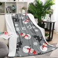thumbnail image 1 of Gray Christmas Snowman Pattern Blanket,Comfortable Soft Flannel Throw Blanket,All Season,Warm Lightweight Blankets for Sofa Bed Couch Living Room Chair,40"x50", 1 of 4