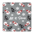 thumbnail image 1 of Gray Christmas Snowman Pattern Square Fitted Tablecloth with Elastic Edge,Square Table Cover,Washable Elastic Table Cover for Home Kitchen Party Decor 34"x34", 1 of 6