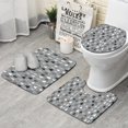 thumbnail image 1 of Gray Christmas Tree Pattern Bathroom Rugs Sets 3 Piece,Toilet Cover Set,Absorbent Non Slip Bathroom Mats Sets with U-Shaped Contour Rug Toilet Rug Set, 1 of 5