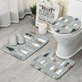 thumbnail image 1 of Gray Christmas Tree Pattern Bathroom Rugs Sets 3 Piece,Toilet Cover Set,Absorbent Non Slip Bathroom Mats Sets with U-Shaped Contour Rug Toilet Rug Set, 1 of 5