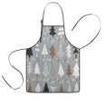 thumbnail image 1 of Gray Christmas Tree Pattern Kids Aprons for Girls and Boys,Adjustable Neck Strap Toddler Aprons for Kids Cooking Baking, 1 of 7
