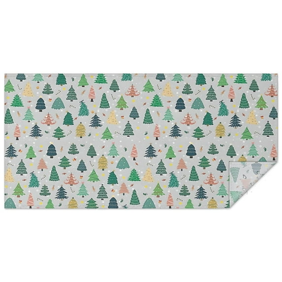 Gray Christmas Tree Pattern Rectangle Tablecloth 60"x120",Waterproof Polyester Rectangle Table Cloth, Wipeable Spillproof Polyester Tablecloth for Dining, Camping, Indoor and Outdoor