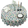 thumbnail image 1 of Gray Christmas Tree Pattern Round Tablecloth 60"x60",Wrinkle Wipeable Table Cloth for Kitchen Dining Room Picnic Patio Party, 1 of 6