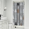 thumbnail image 1 of Gray Christmas Tree Pattern Shower Curtain 36"x72" ,Bathroom Decorative Shower Curtains Set with 12 Hooks,Modern Waterproof Washable Shower Curtain, 1 of 6