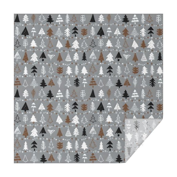 Gray Christmas Tree Pattern Square Tablecloth,Waterproof Square Table Cover,Wipeable Spillproof Washable Table Cover for Home Kitchen Party Decor 42"X42"(107x107cm)